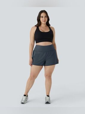 Halara Women's Back Pocket Plus Side Hidden Pocket 2-in-1 Gym Plus Size Shorts